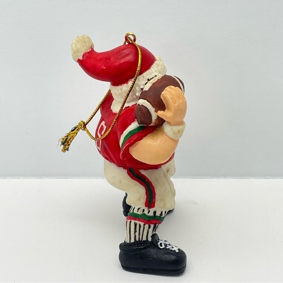 Vintage Football Santa Christmas Tree Ornament - Picture 3 of 12